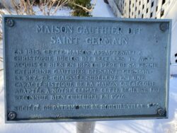 Plaque de la maison Gauthier dit Saint-Germain-Decelles