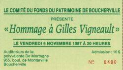 1987 Musique Billet